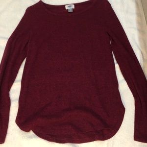 Red sweater scoop neck